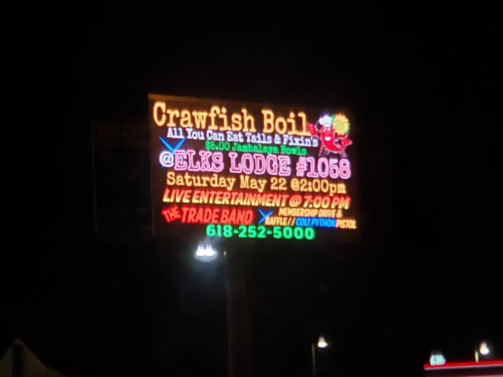 Affordable LED signage lighting up a storefront at night